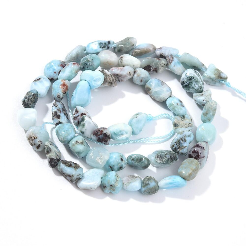 6438 Larimar Pebble Nugget Oval Free Tumbled Stone 6-8mm Natural Gemstone
